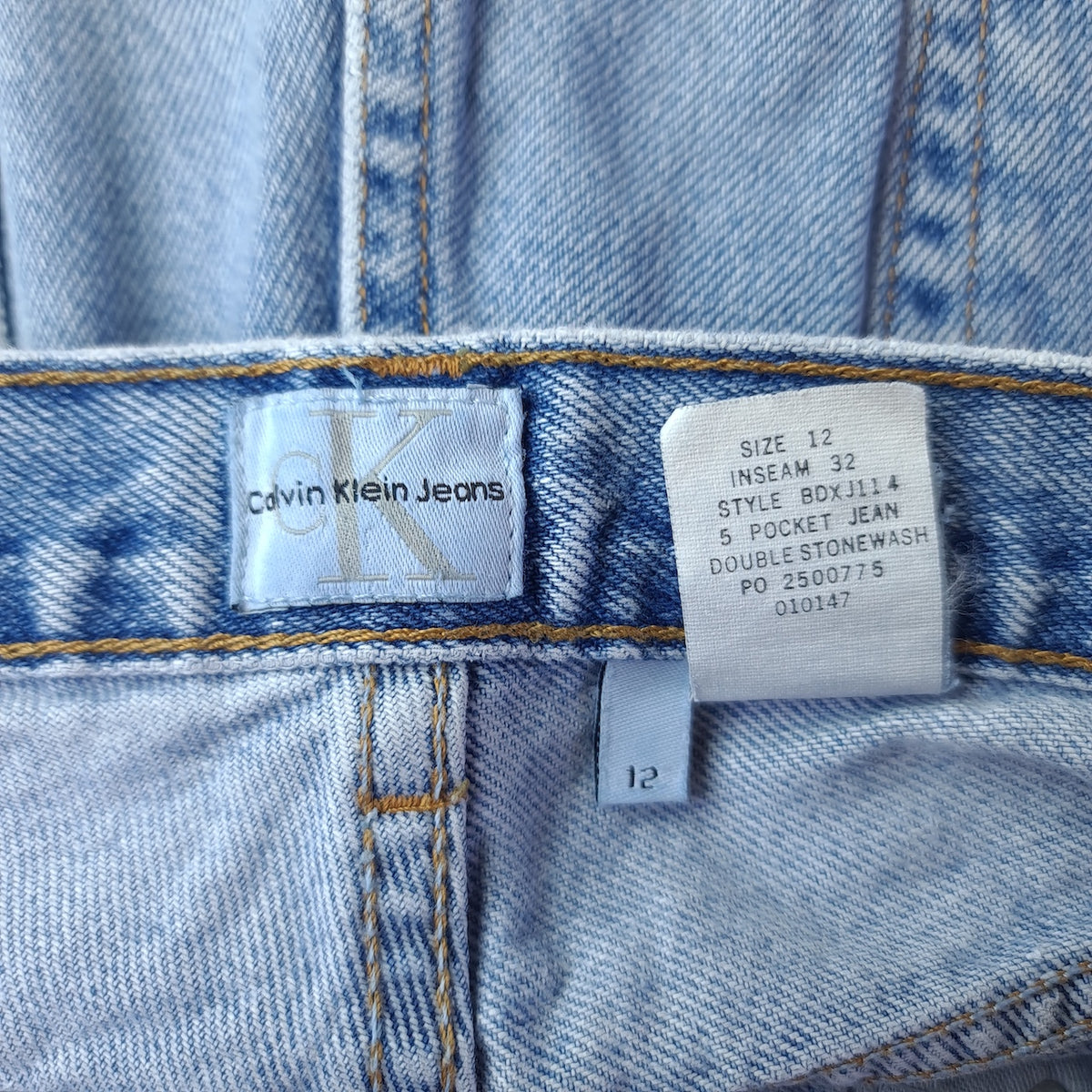 Vintage 90s Calvin Klein Light Wash High Wai Straight Leg Jeans