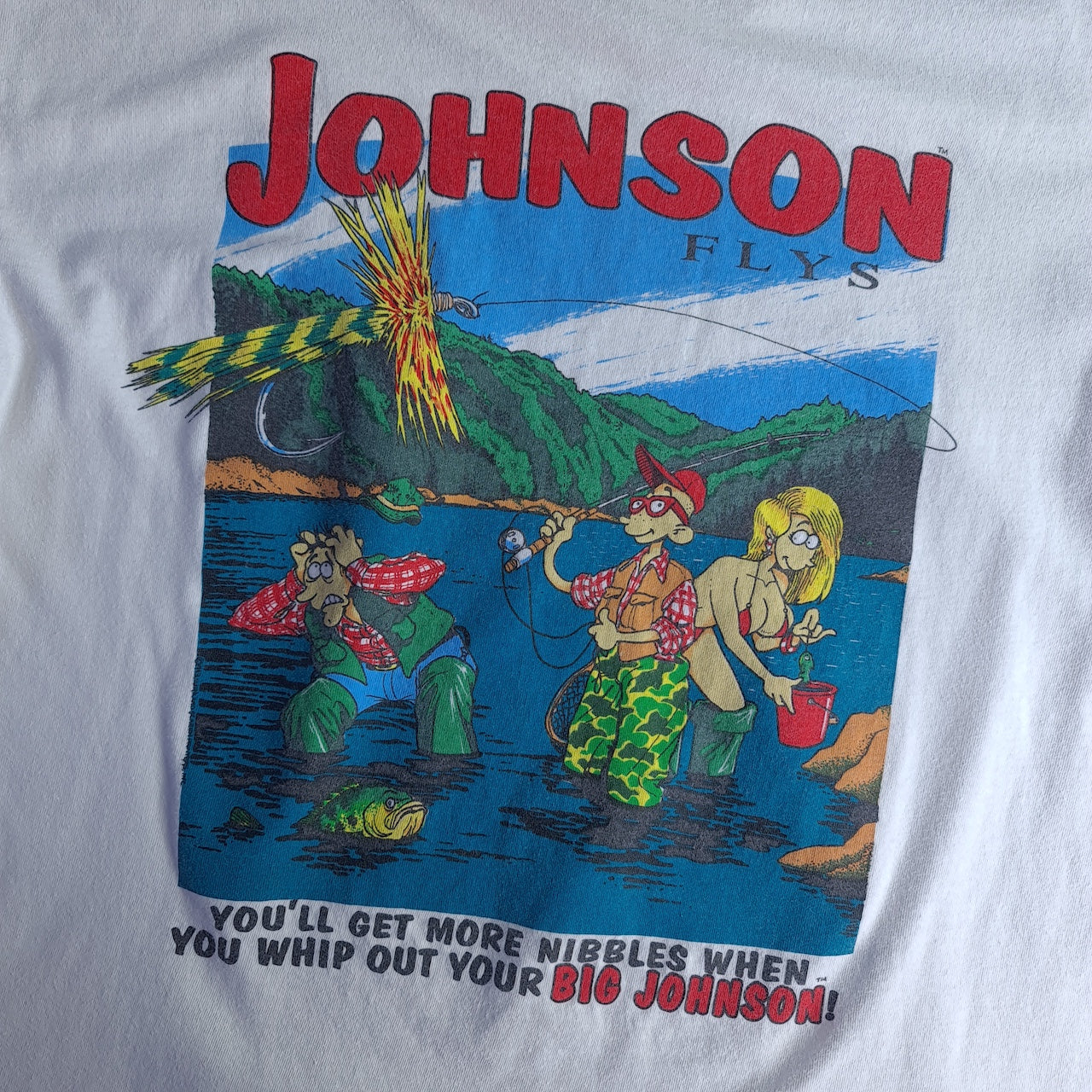 Vintage Johnson Flys Slogan Back Print T-Shirt