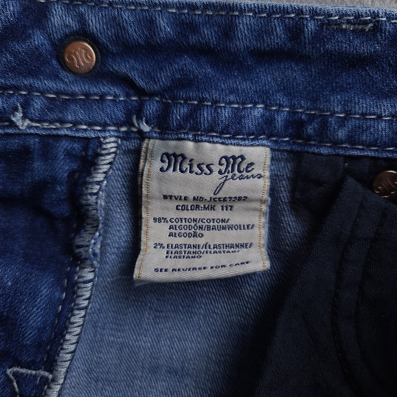 Y2K Miss Me J55672B2 Mid Rise Boot Cut Embroidered Jeans
