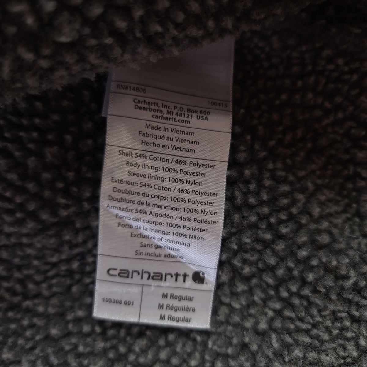 Carhartt Rain Defender Sherpa Lined Full Zip Hoodie