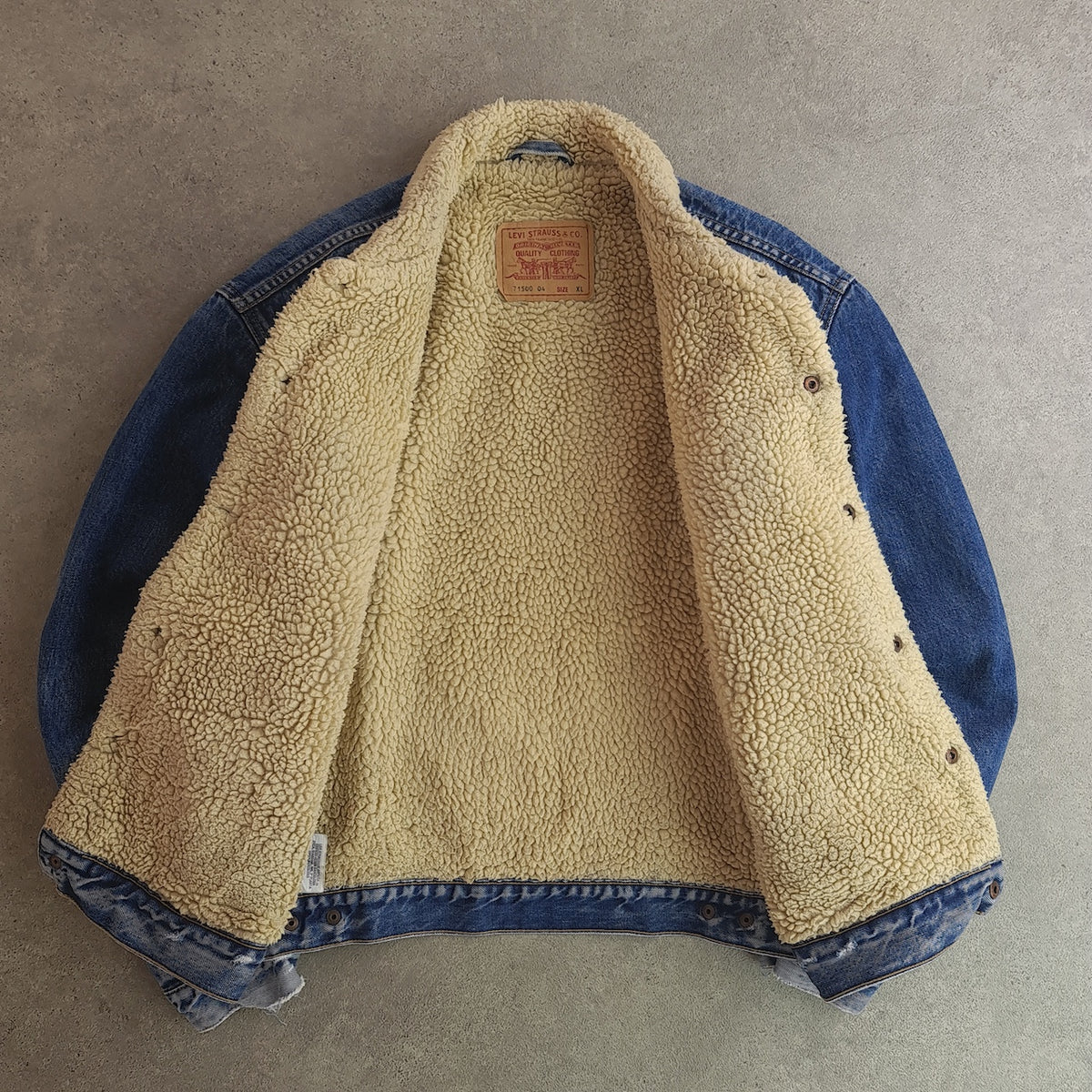 Vintage Levi's Distressed Sherpa Denim Jacket
