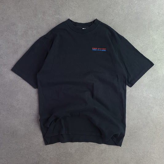 Vintage 90s First It's Hot Then It's Cool After Shock Back Print T-Shirt