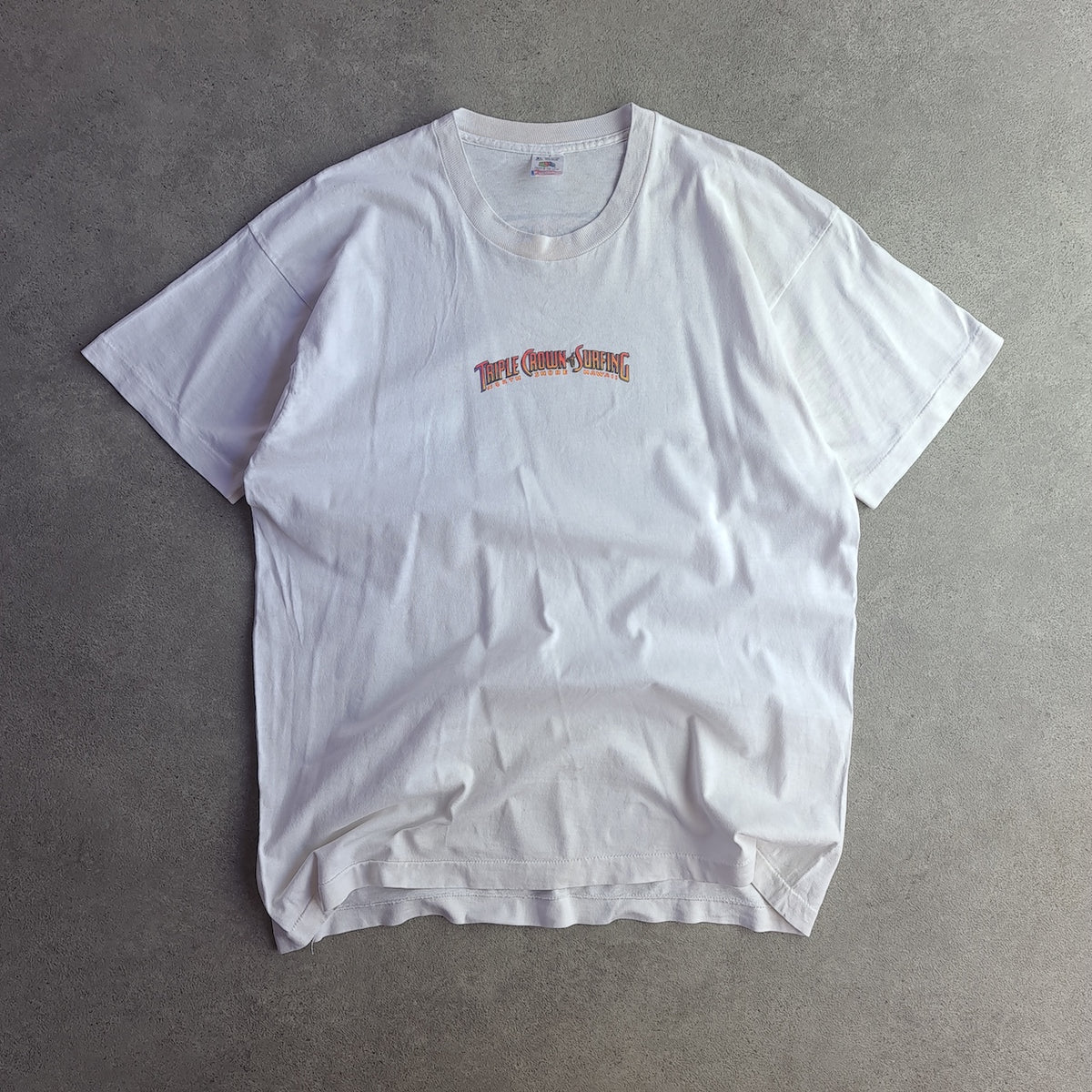 Vintage North Shore Triple Cown Of Surfing Hawaii Back Print T-Shirt