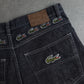 Y2K Lacoste Dark Wash Embroidered Baggy Denim Jorts
