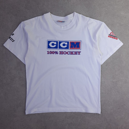 Vintage 90s CCM Hockey Team Ontario Single Stitch T-Shirt