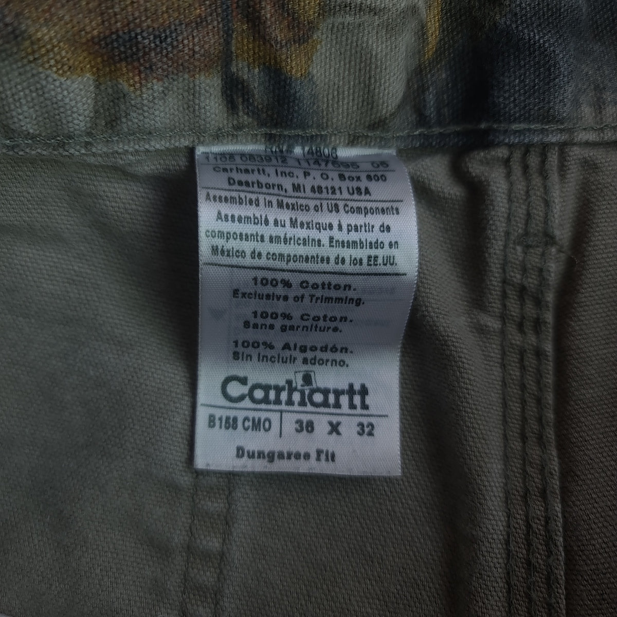 Carhartt Dungaree Fit Realtree Camo Carpenter Pants