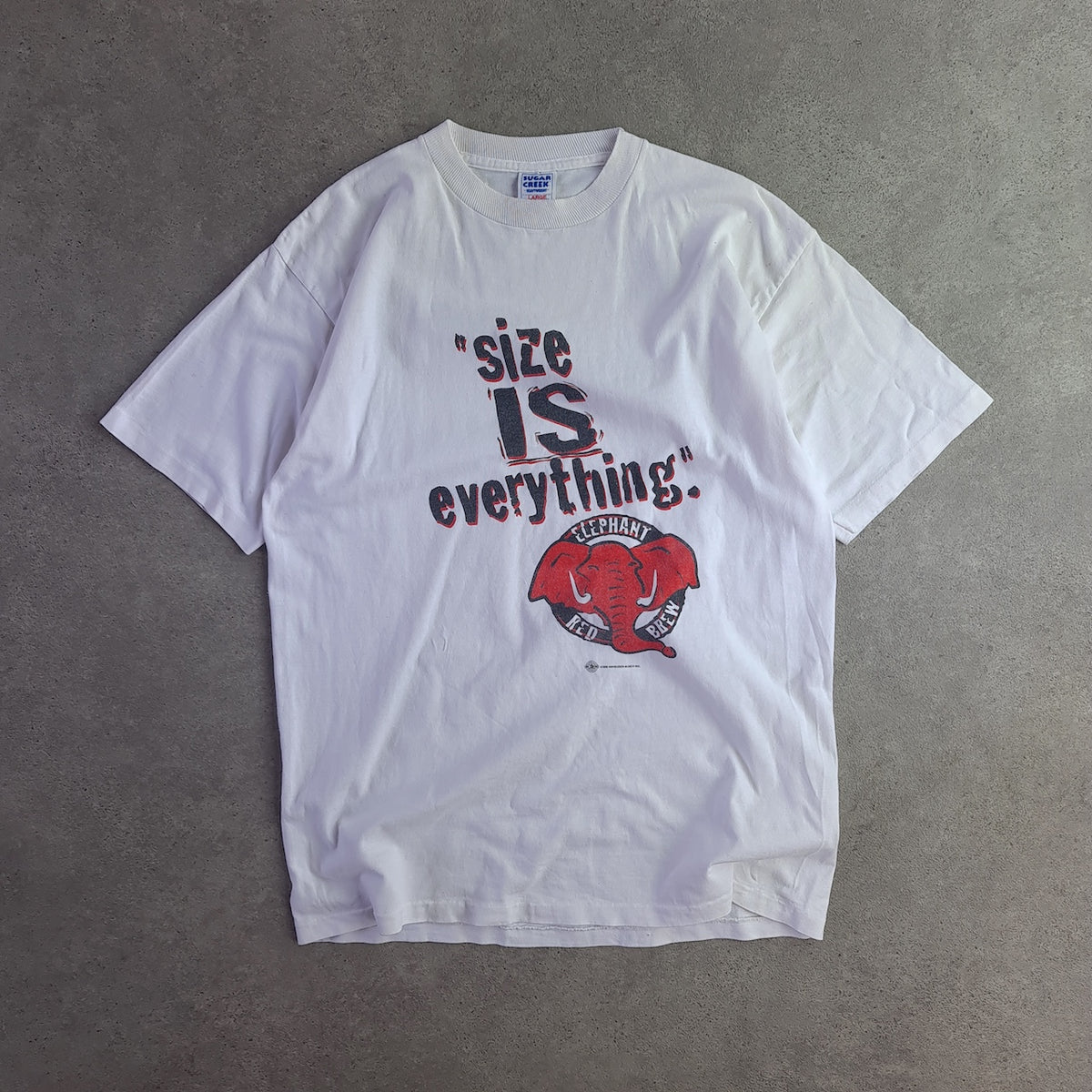 Vintage 90s Elephant Red Brew Size Is Everything T-Shirt
