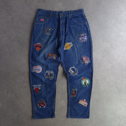 Vintage Unk NBA Teams Embroidered Relaxed Fit Jeans