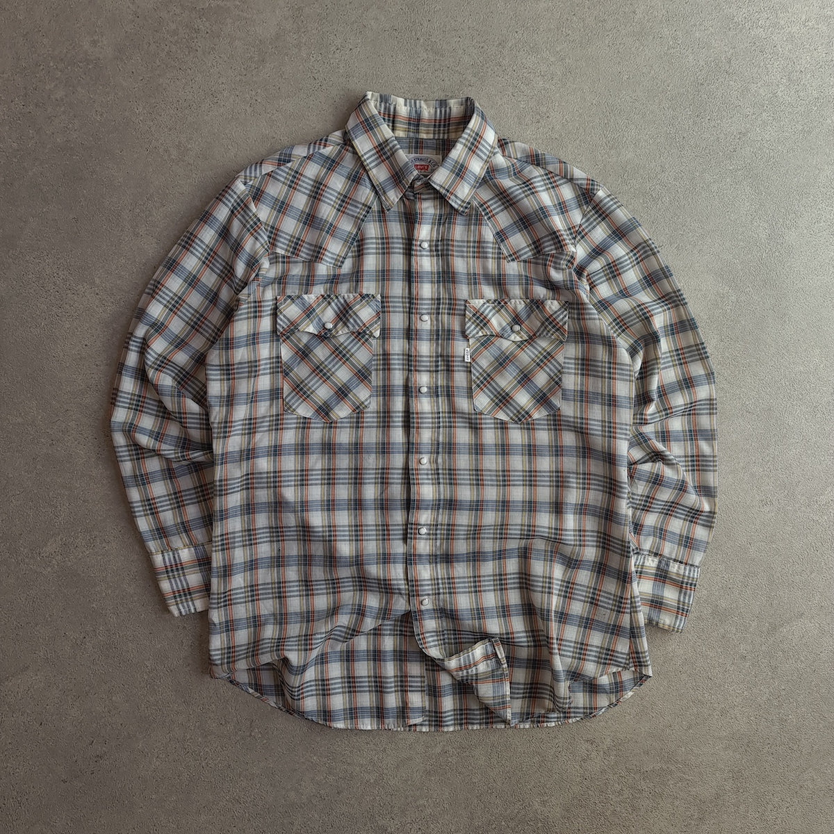 Vintage 70s Levi's Plaid Pearl Snap Western Shirt