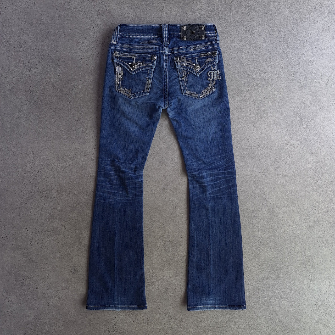 Y2K Miss Me KE5428B3J Embellished Mid Rise Bootcut Jeans
