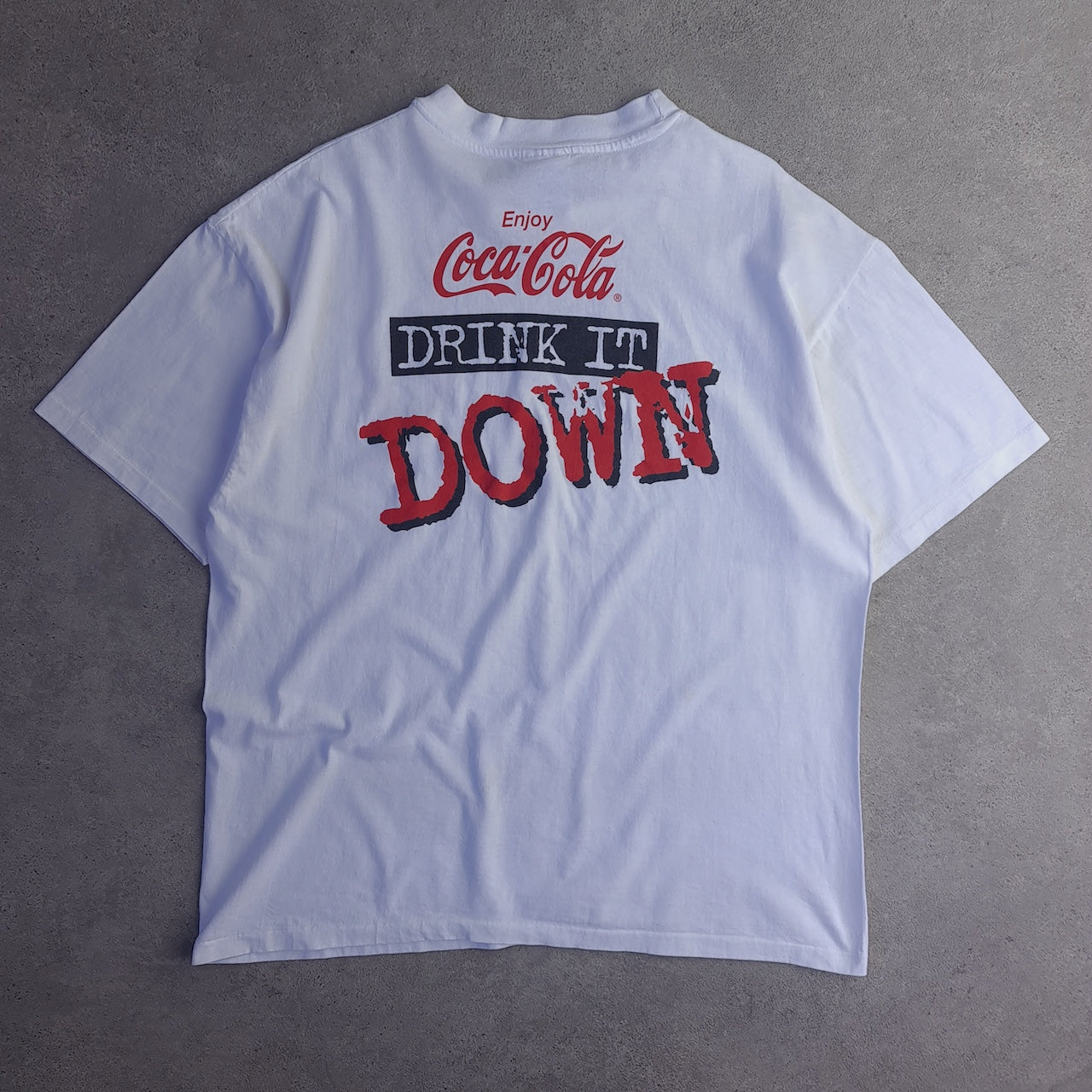Vintage Coca Cola Drink it Down Back Print T-Shirt