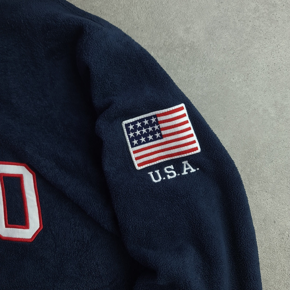 Y2K Ralph Lauren Polo Chest Spellout 1/4 Zip Fleece