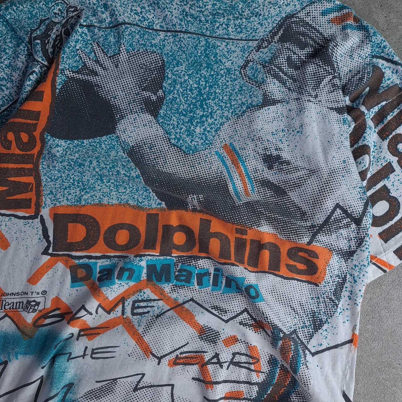 Vintage Miami Dolphins All Over Print Dan Marino T-Shirt