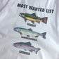 Vintage Columbia Most Wanted List Fishing T-Shirt