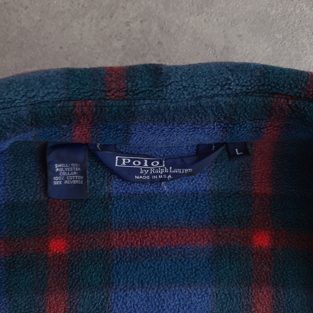 Vintage Ralph Lauren Check Harrington Polartec Fleece Jacket