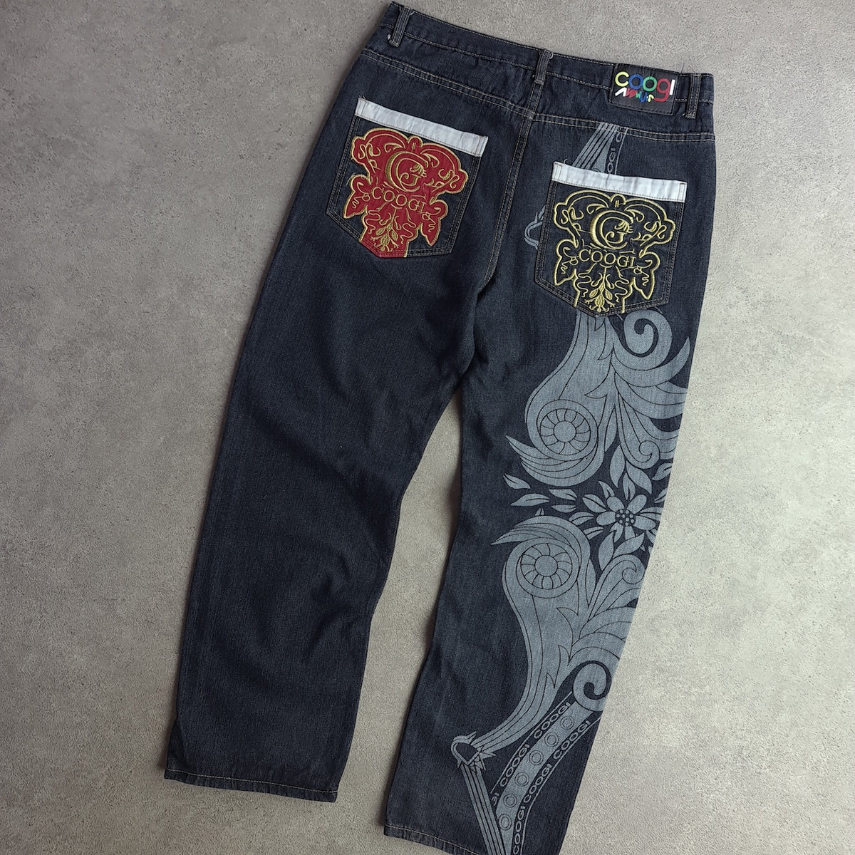 Rare Y2K Coogi Embroidered Baggy Hip Hop Jeans