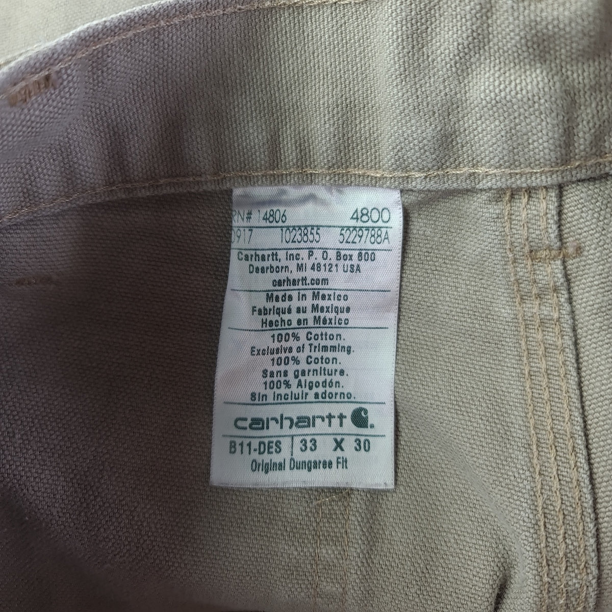 Carhartt B11 Dungaree Fit Washed Carpenter Pants