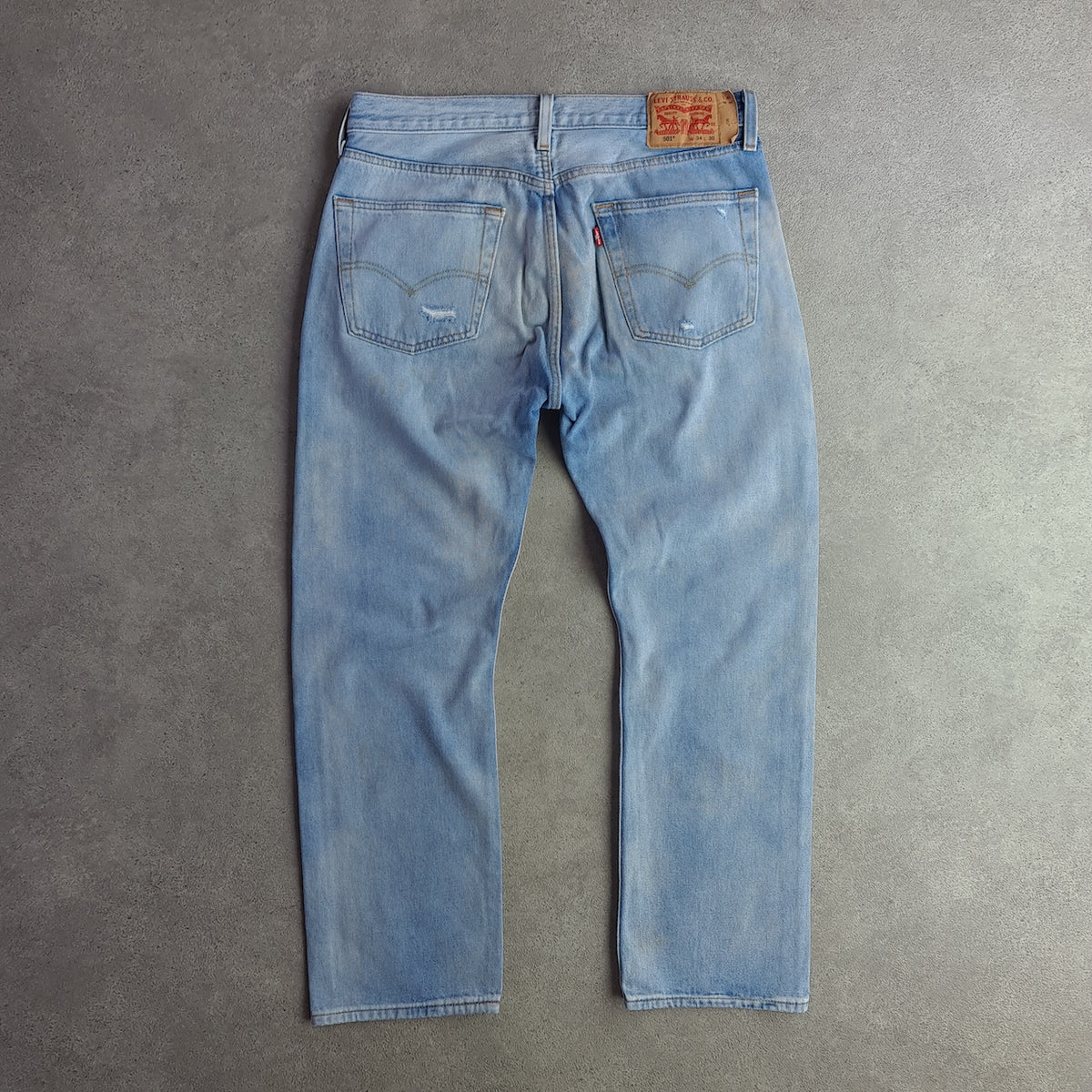 Levi's 501 Light Wash Distressed Ripped Jeans