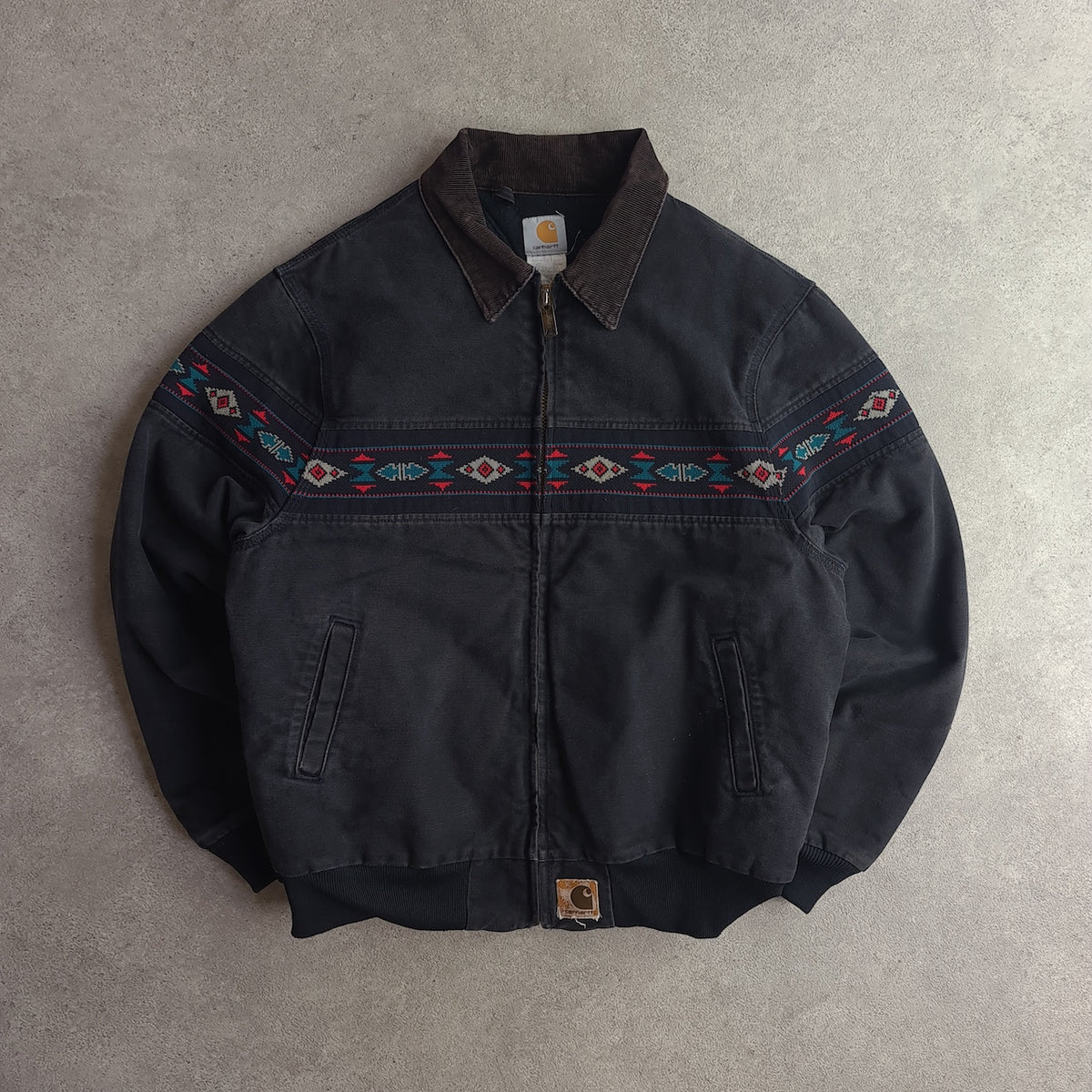 Vintage Carhartt J77 Aztec Flannel Lined Southwest Jacket
