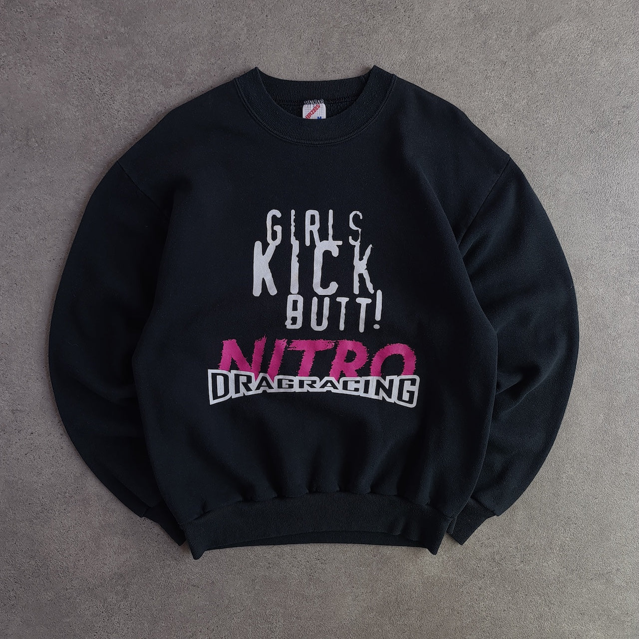 Vintage Girls Kick Butt Drag Racing Sweatshirt