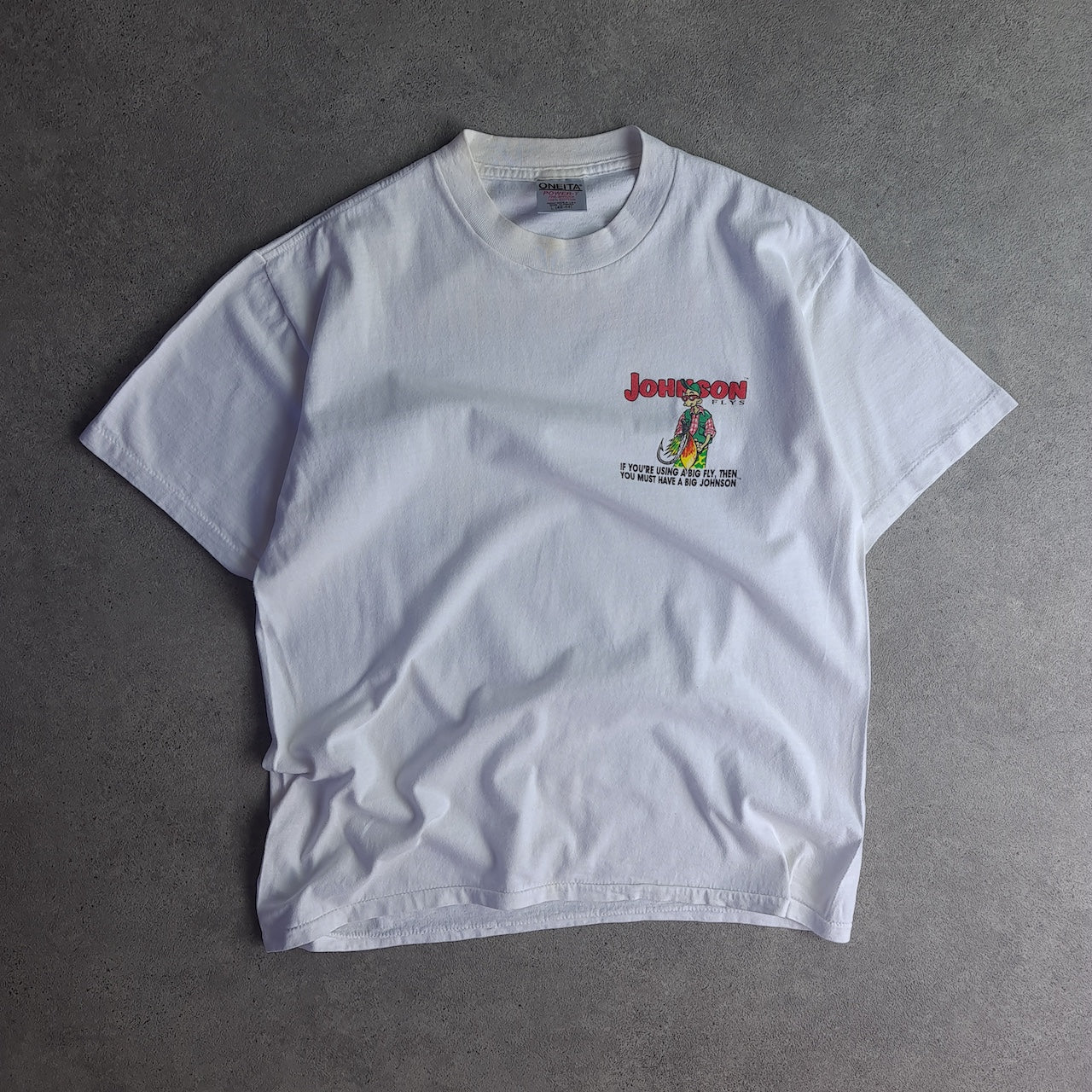 Vintage Johnson Flys Slogan Back Print T-Shirt