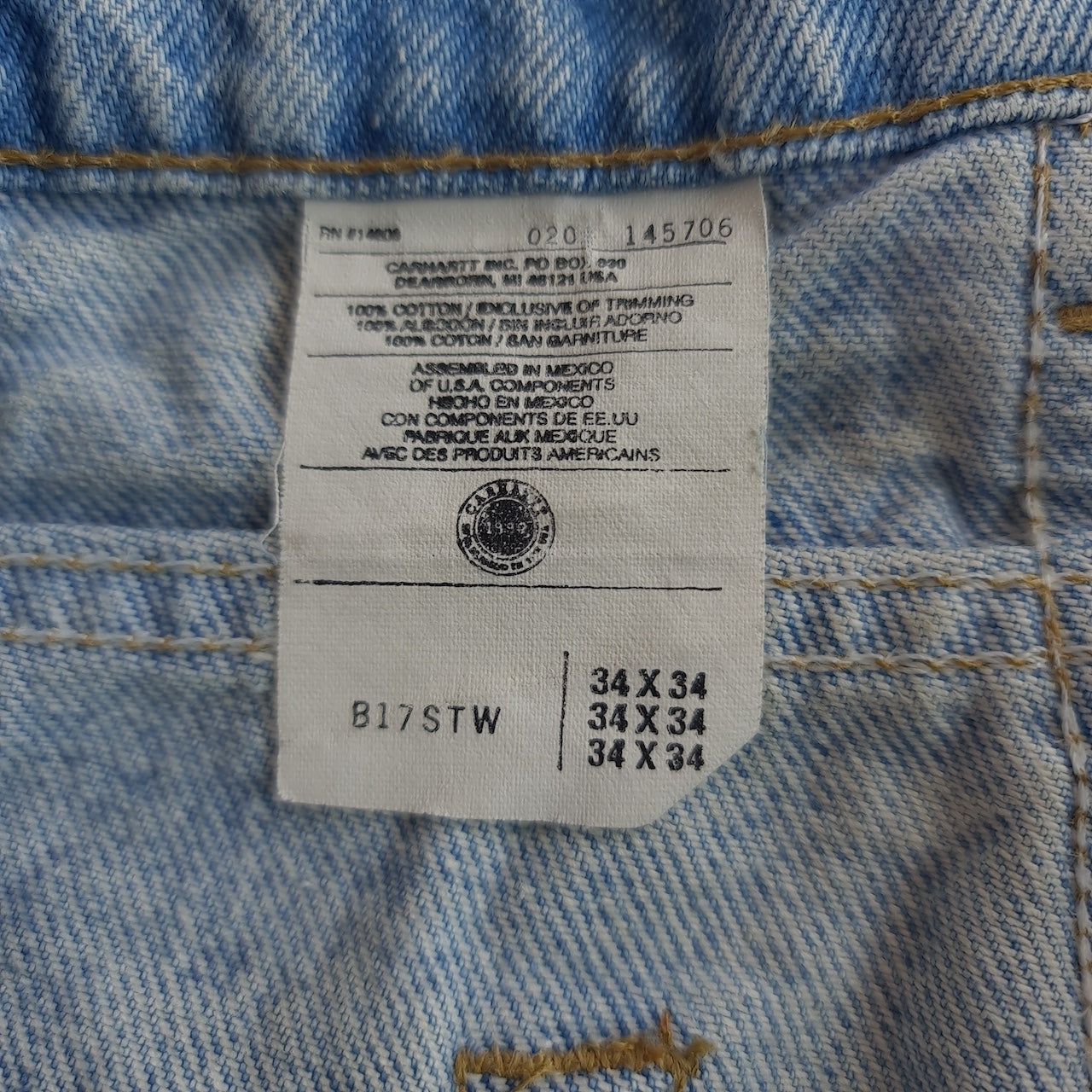 Carhartt B17 DST Light Wash Relaxed Fit Jeans
