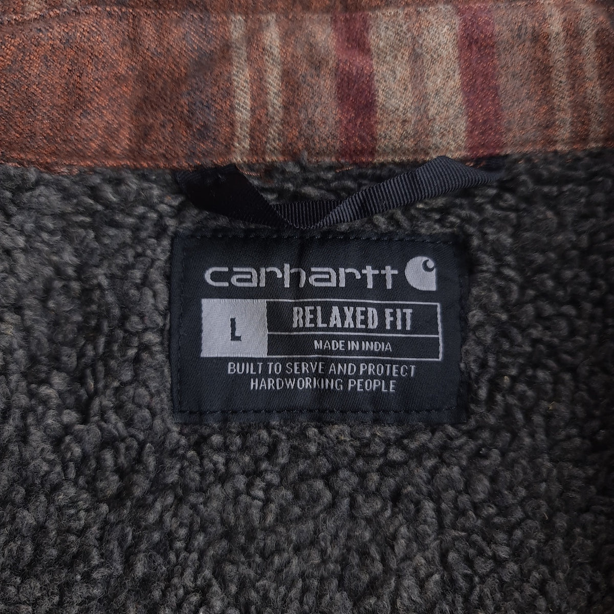 Carhartt Relaxed Fit Sherpa Lined Flannel Check Shirt Jacket
