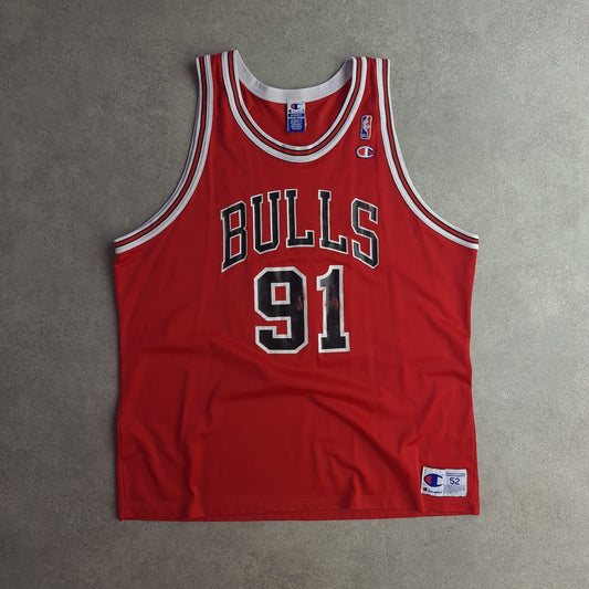 Vintage Chicago Bulls Champion NBA Jersey - Rodman 91