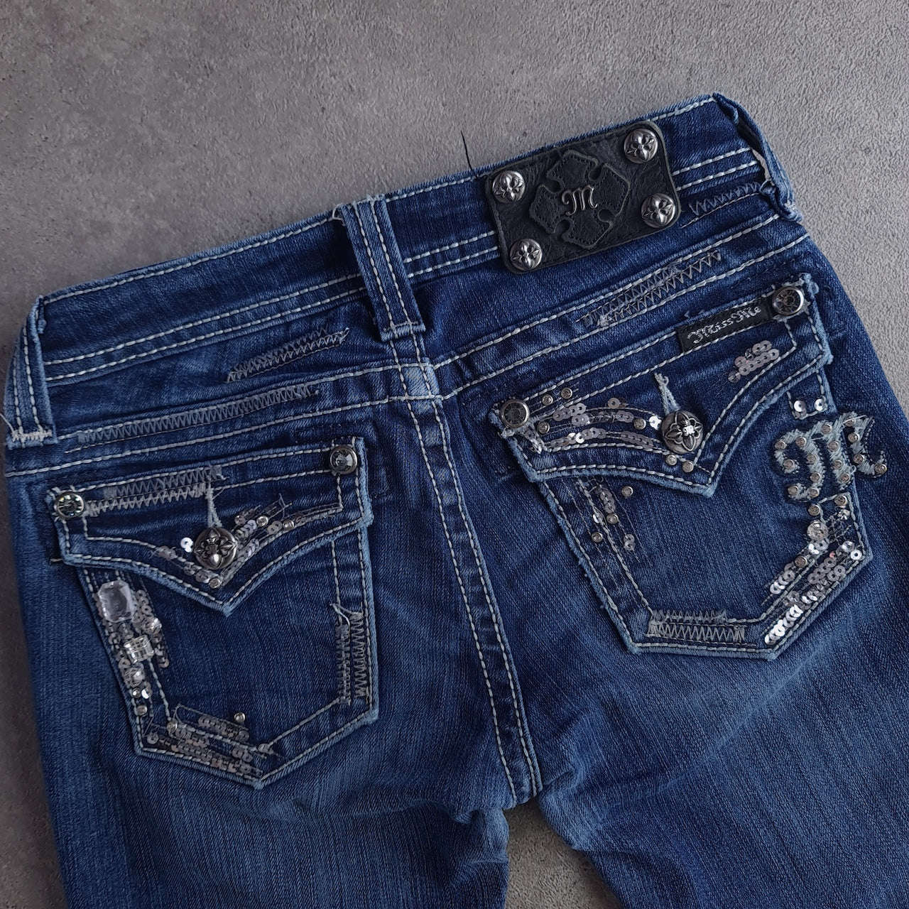 Y2K Miss Me KE5428B3J Embellished Mid Rise Bootcut Jeans