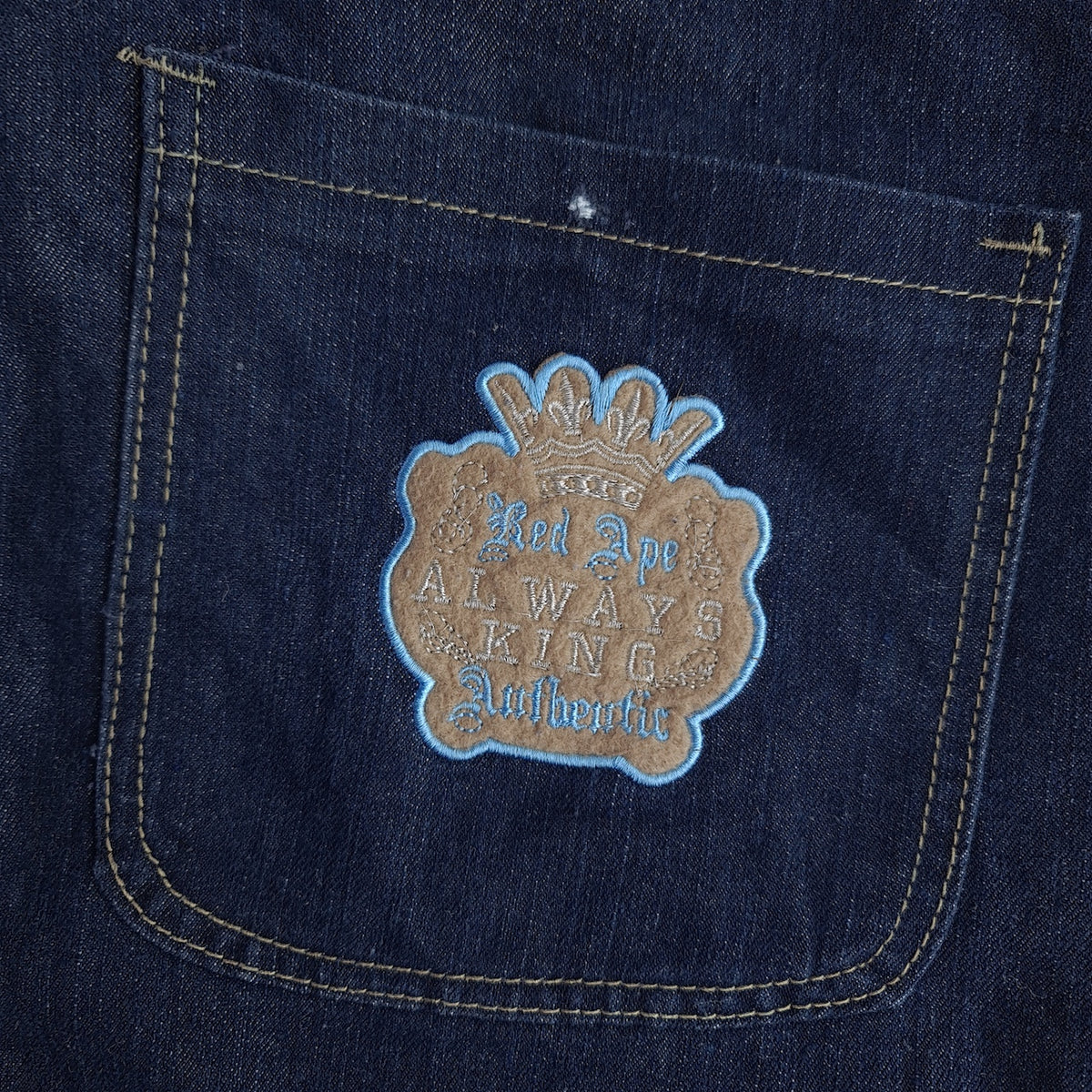 Red Ape Y2K Embroidered Baggy Denim Jorts