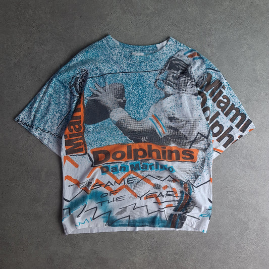 Vintage Miami Dolphins All Over Print Dan Marino T-Shirt
