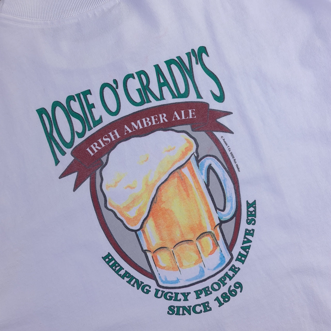Vintage Rosie O'Grady's Irish Amber Ale Back Print T-Shirt