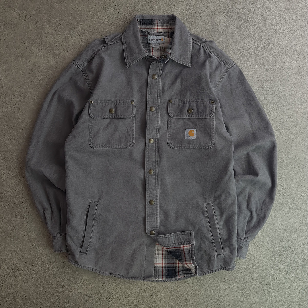 Carhartt Denim Snap Front Shirt Jacket