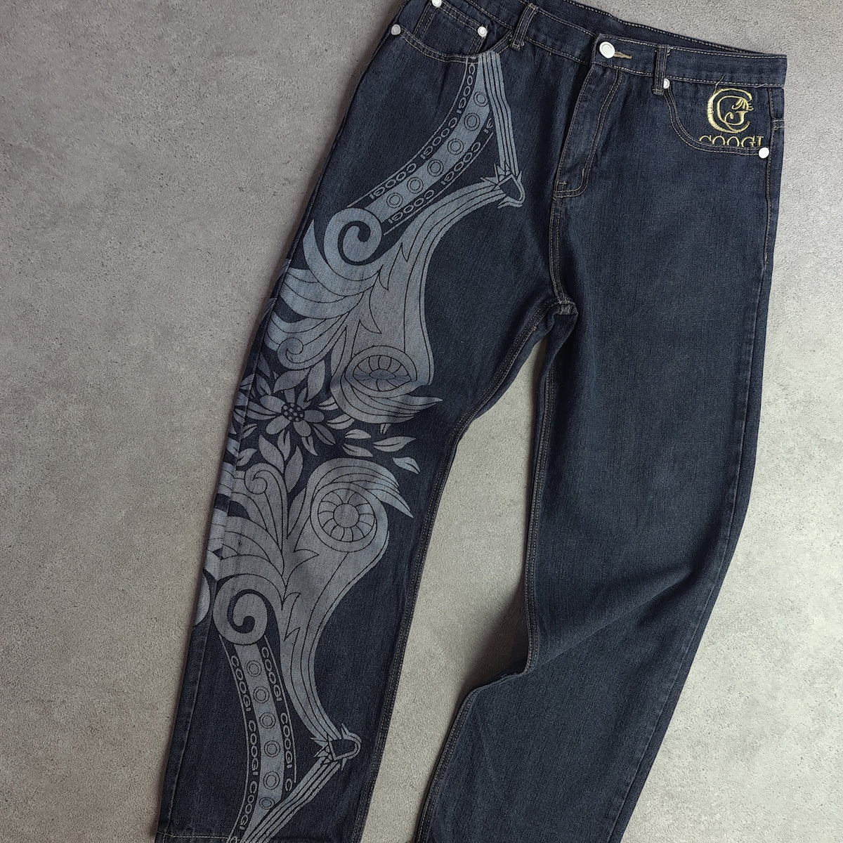 Rare Y2K Coogi Embroidered Baggy Hip Hop Jeans