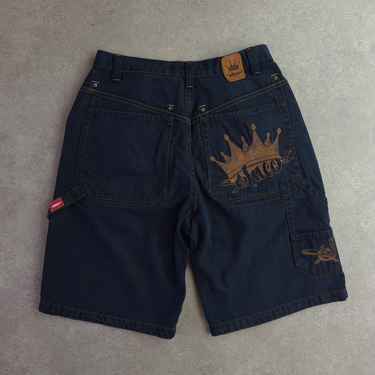 Vintage Y2K JNCO Red Label Embroidered Carpenter Denim Jorts