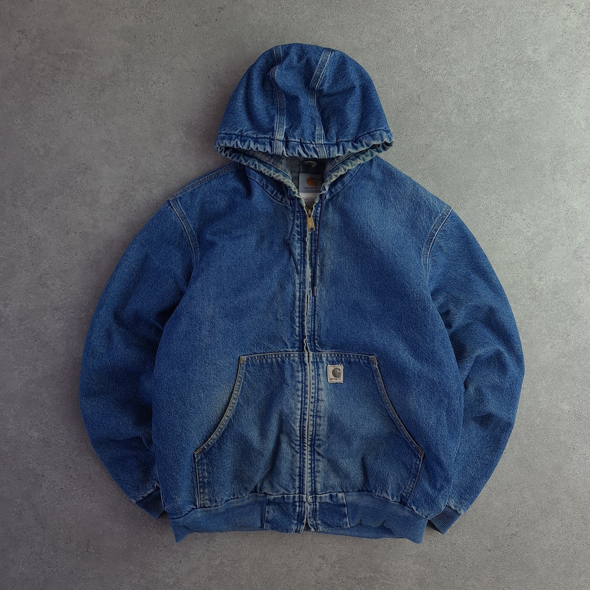 Vintage Carhartt J139 DST Hooded Active Denim Jacket