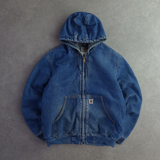 Vintage Carhartt J139 DST Hooded Active Denim Jacket