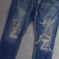 Y2K True Religion Big T Frayed Straight Jeans