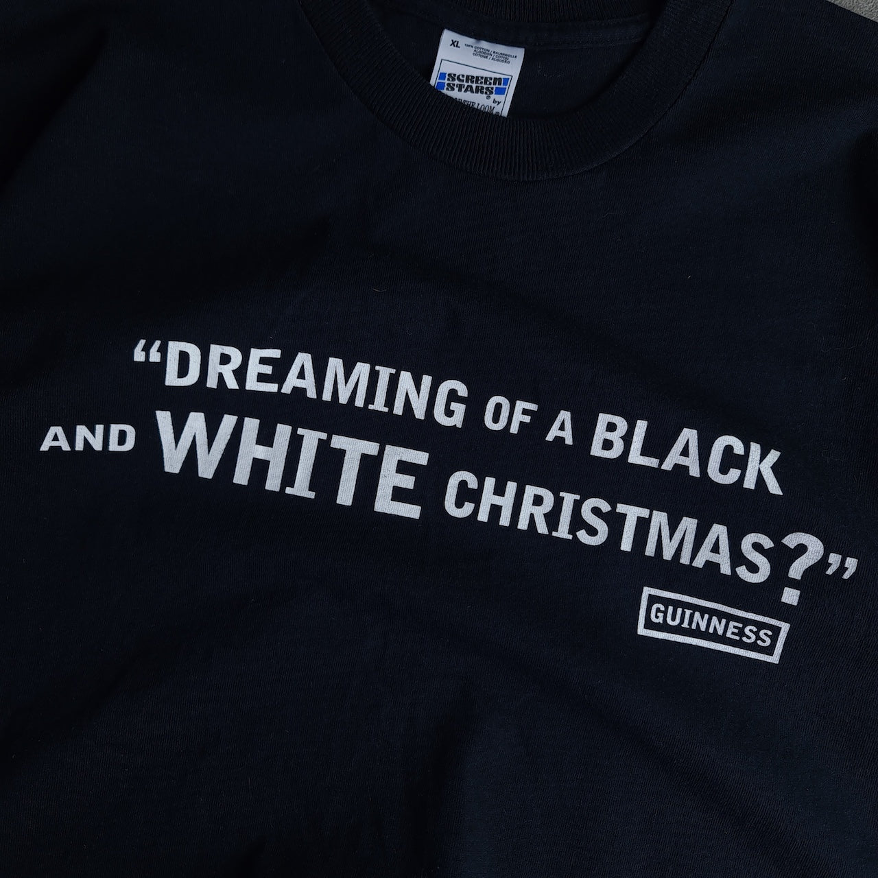 Vintage Guinness Dreaming Of A Black And White Christmas T-Shirt