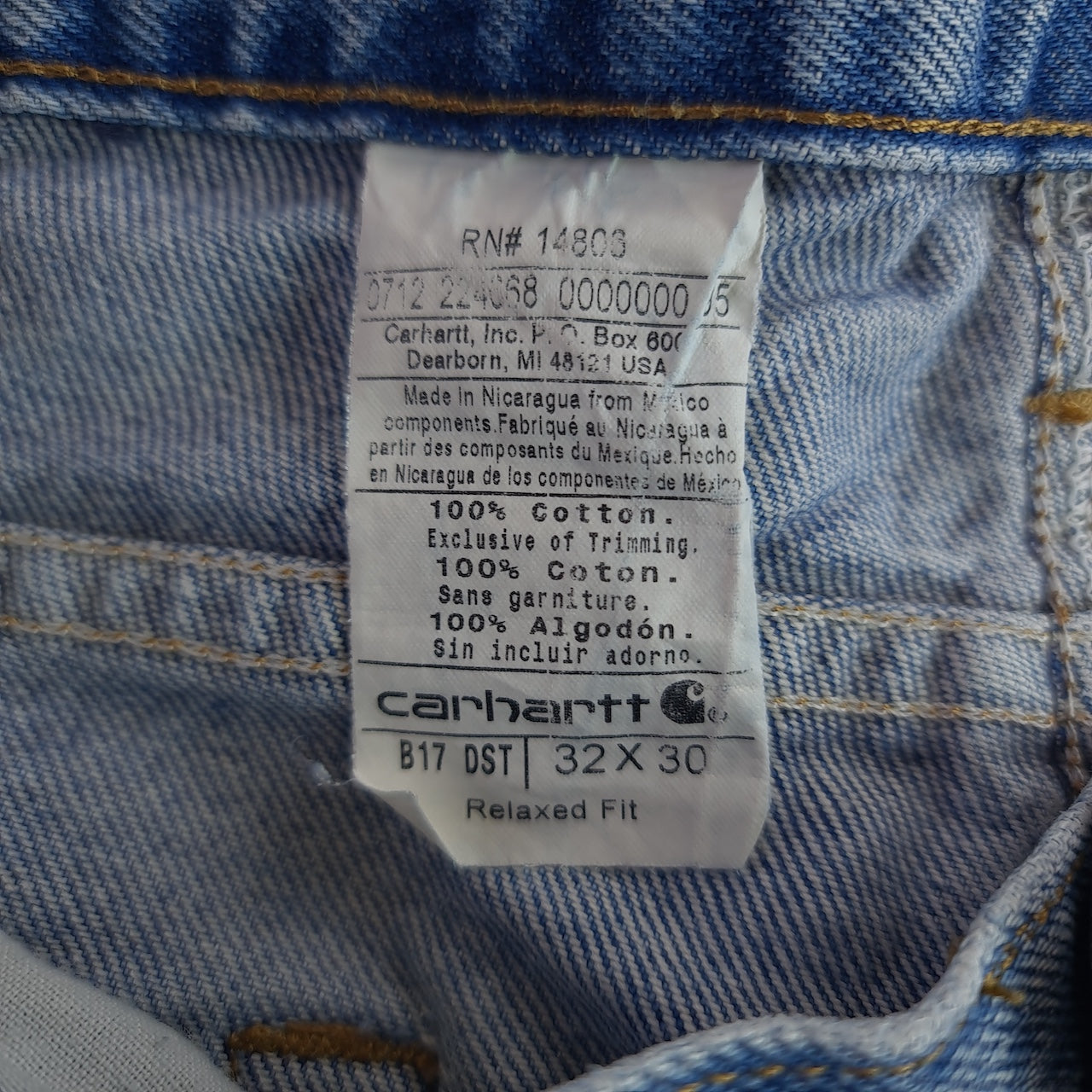 Carhartt B17 DST Light Wash Relaxed Fit Jeans