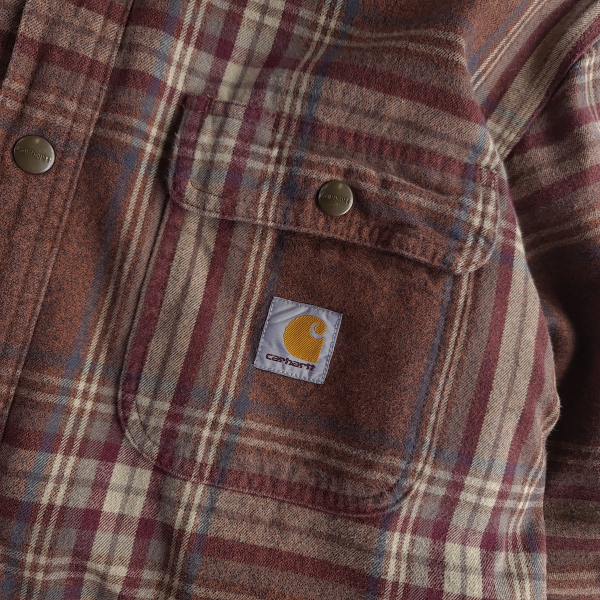 Carhartt Relaxed Fit Sherpa Lined Flannel Check Shirt Jacket