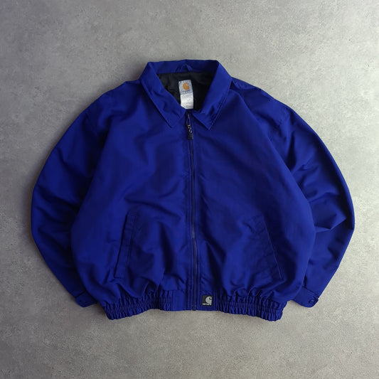Y2K Carhartt J73 Cobalt Blue Nylon Bomber Jacket