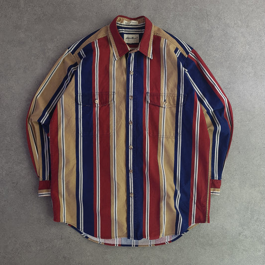 Vintage Eddie Bauer Elkhorn Canvas Striped Shirt
