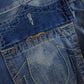 Y2K True Religion Big T Frayed Straight Jeans