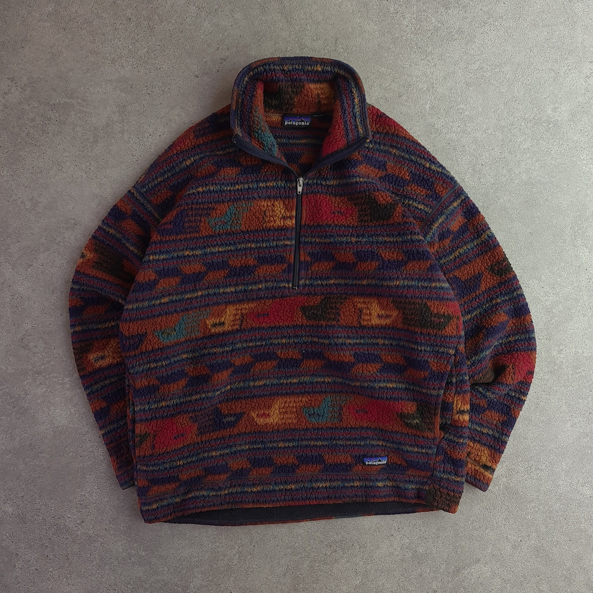 Vintage Patagonia Synchilla Aztec Print Half Zip Fleece Pullover