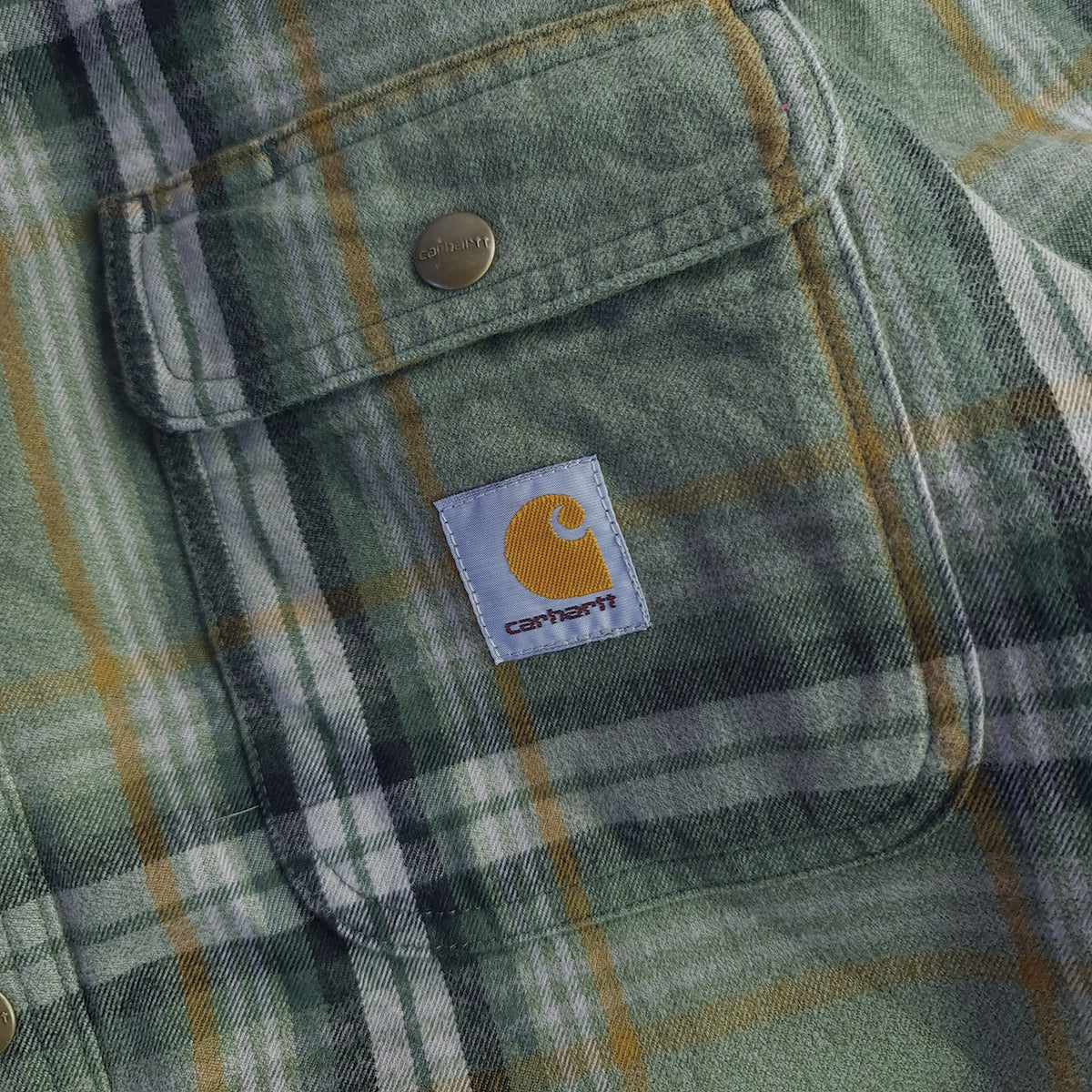 Carhartt Relaxed Fit Sherpa Lined Flannel Shirt Shacket