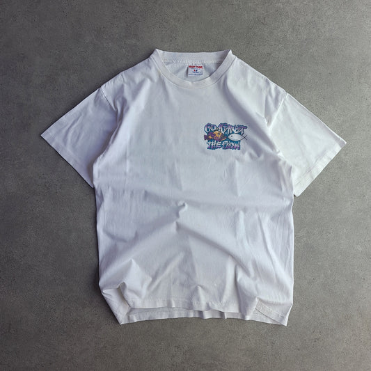 Vintage 90s Go Against The Flow Back Print T-Shirt