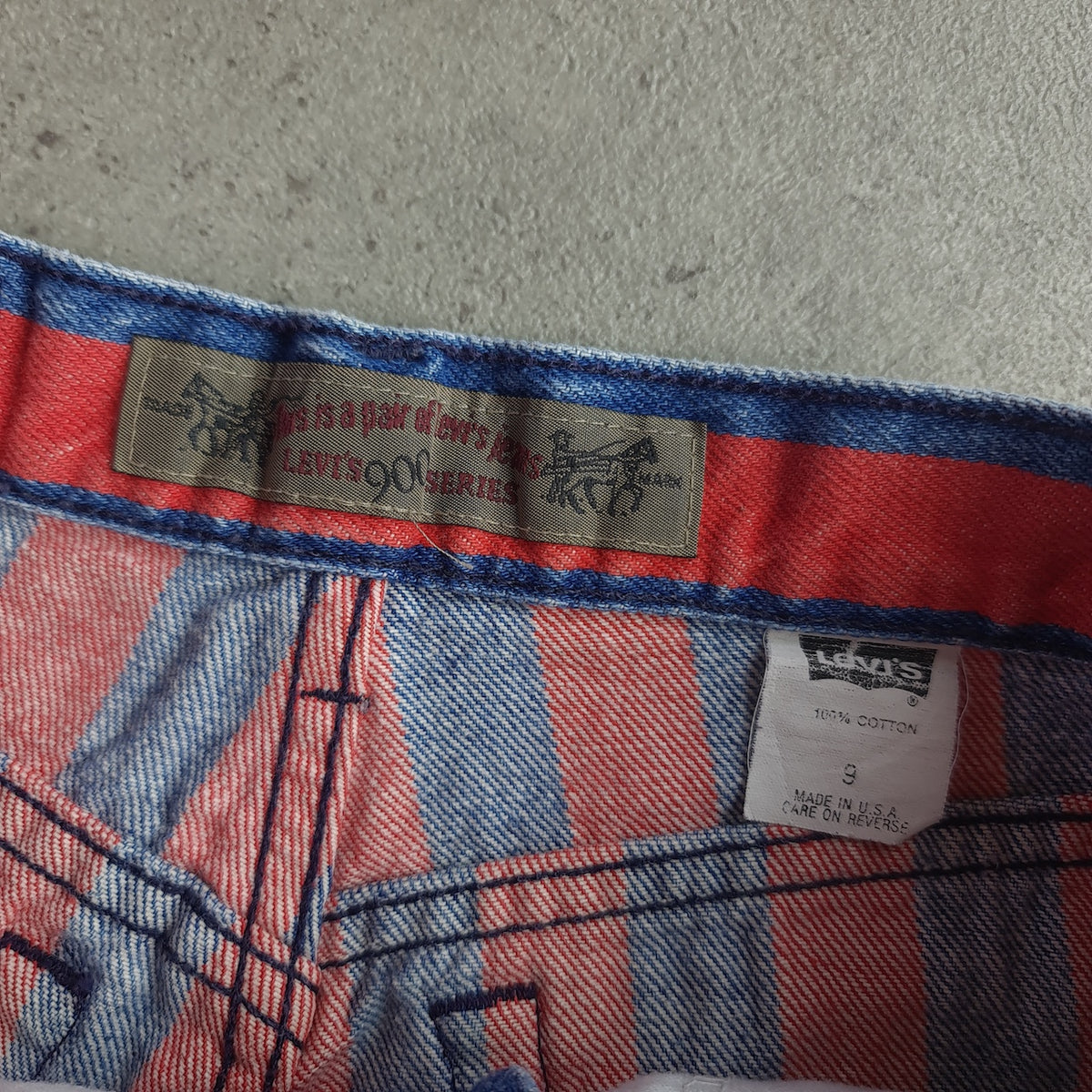 Rare Vintage 90s Levi's 573 900 Series Striped Denim Shorts