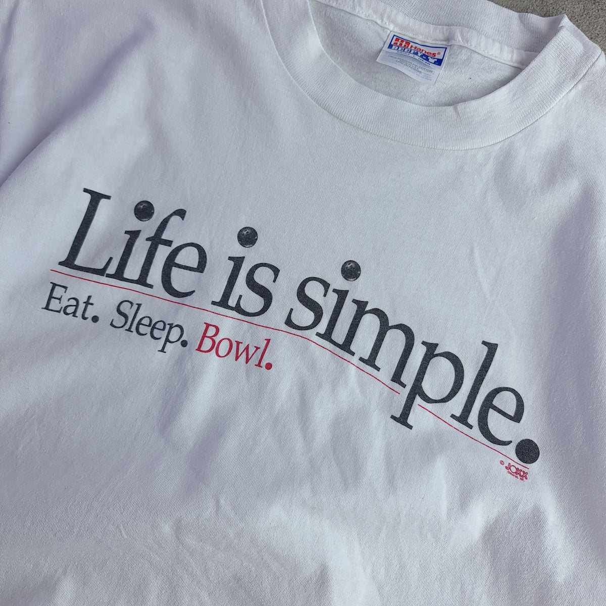 Vintage 90s Life is Simple. Eat. Sleep. Bowl T-Shirt