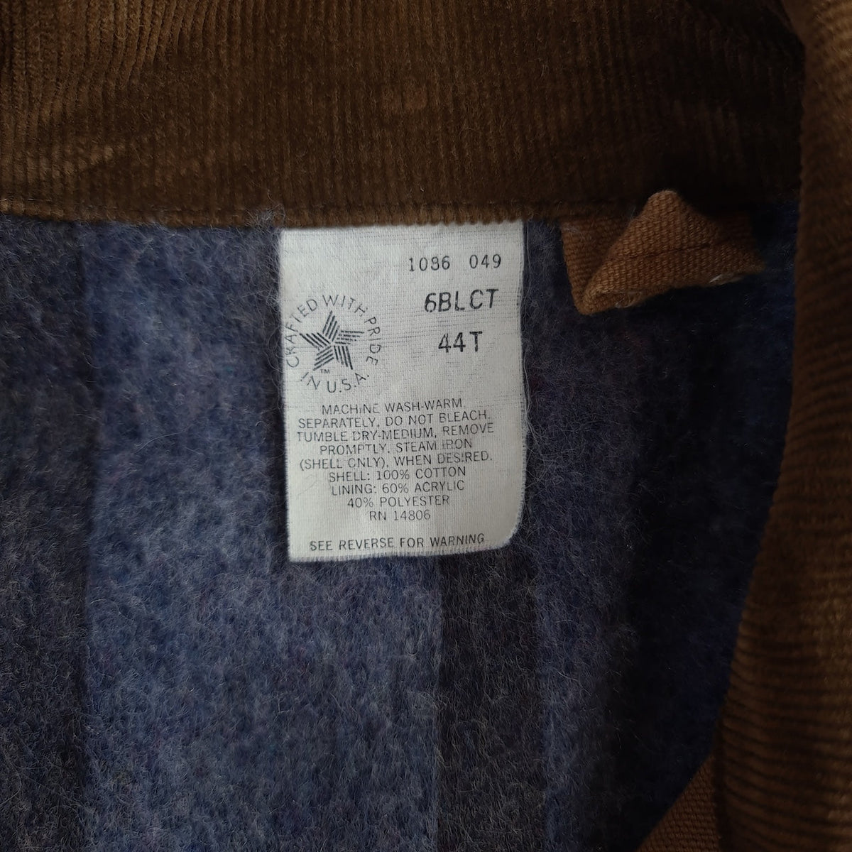 1980s Carhartt 6BLCT Blanket Lined Chore Coat